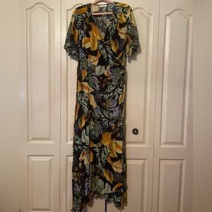 Pintage Lightweight Tropical Wrap Dress